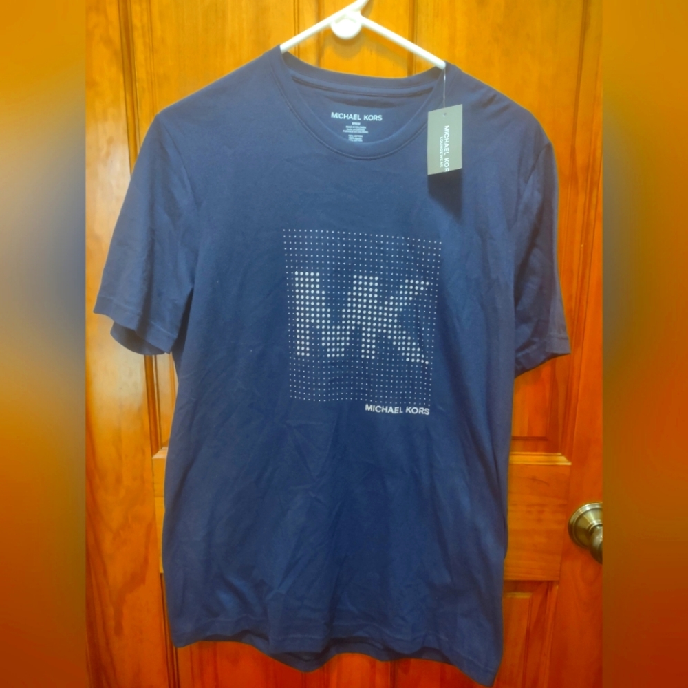 Brand new with tags Michael Kors shirt with silver sparkle decal Mens medium